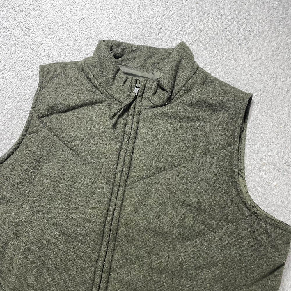 Gap Vest Womens Large Green Wool Quilted Full Zip Insulated Outdoor Pockets VTG - Picture 2 of 9
